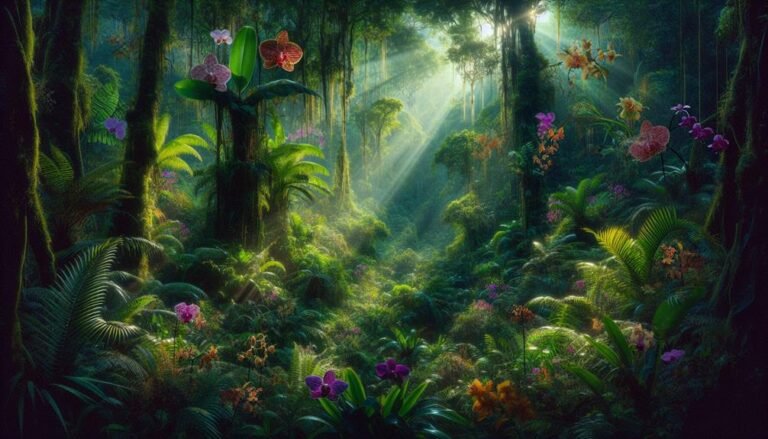 exploring rainforest for orchids