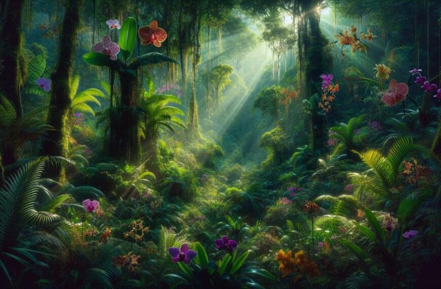 exploring rainforest for orchids