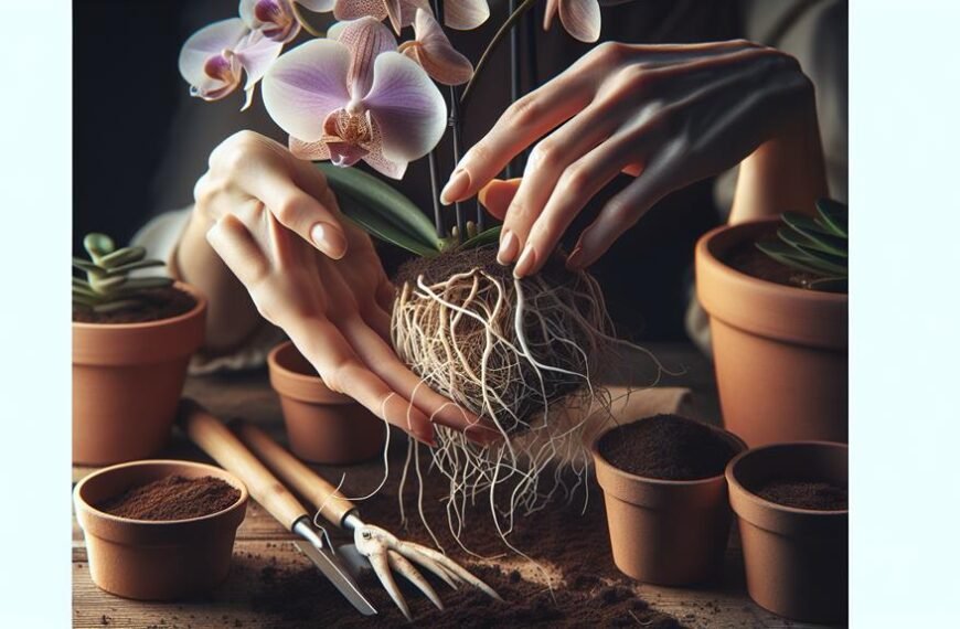 gentle repotting technique for orchids