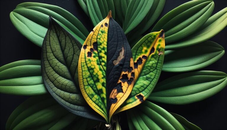orchid leaves turning black