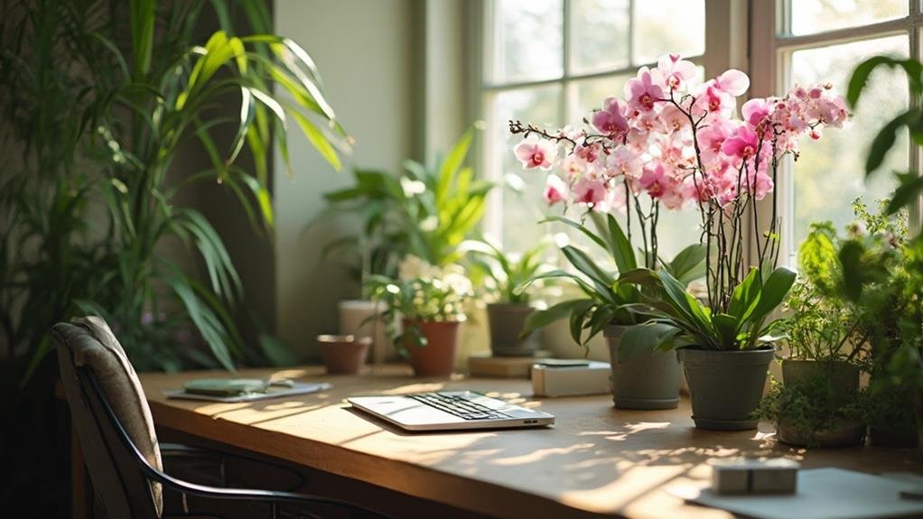 enhance workspace with orchids